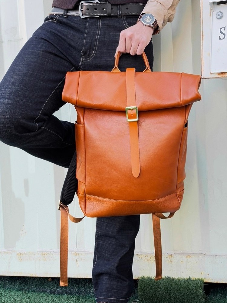 Large Capacity Mens Genuine Le - Leather Backpack Vintage incelemesi ve fiyatı