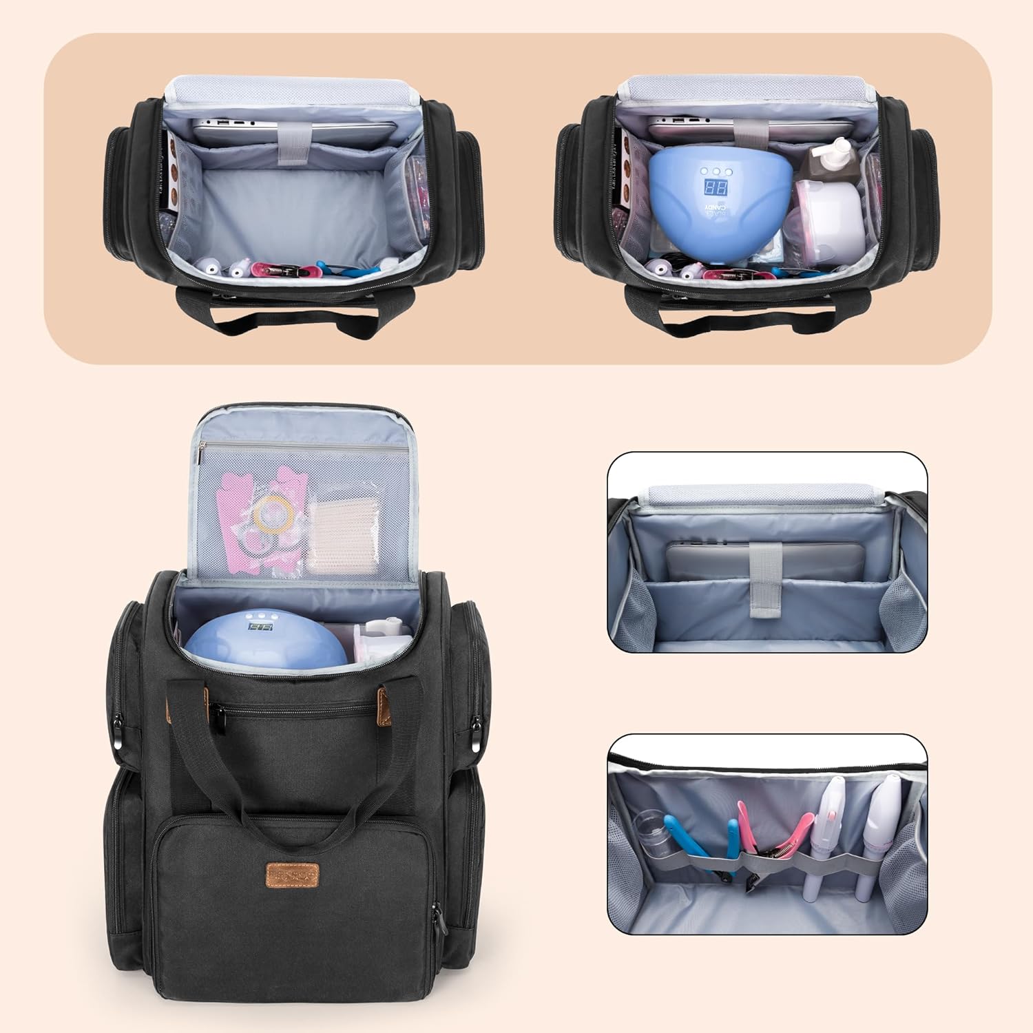 Nail Polish Organizer Backpack - Laptop Sleeve Removable incelemesi ve fiyatı