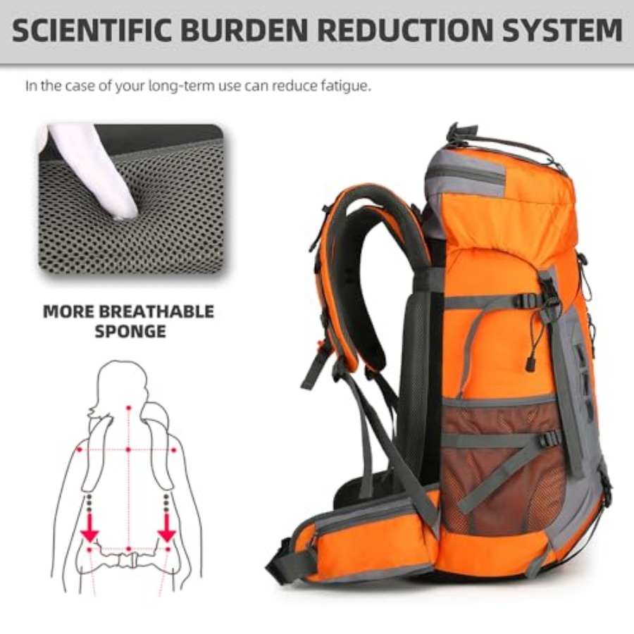 60L Hiking Backpack for Men an - Rain Cover Backpack incelemesi ve fiyatı