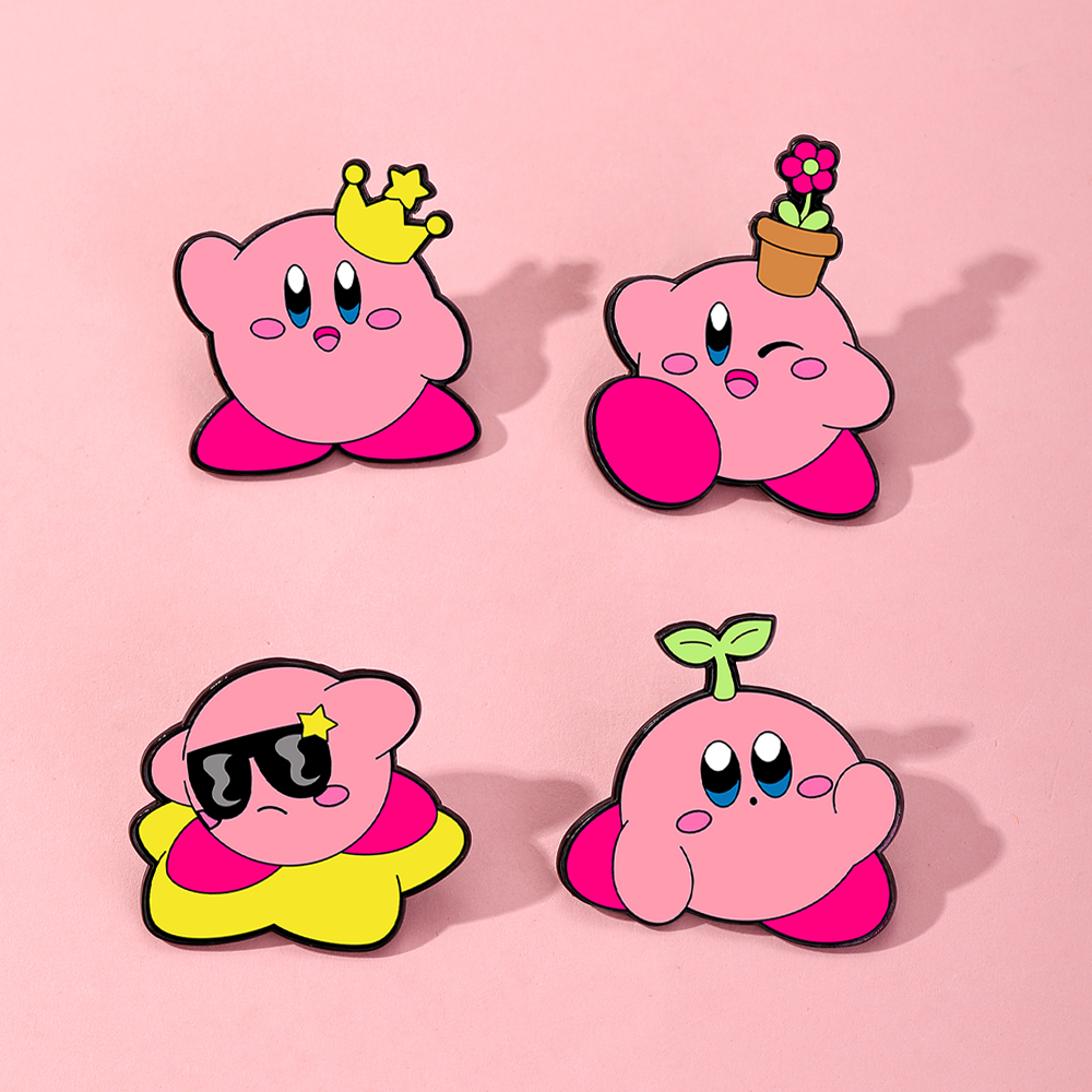 4pcs Kirby Enamel Lapel Pins S - Fashion Backpack Women incelemesi ve fiyatı
