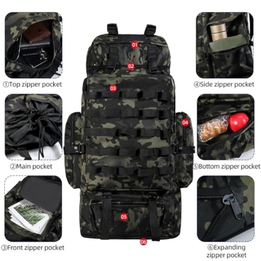 70L/100L Camping Hiking Backpa - Rain Cover Backpack incelemesi ve fiyatı