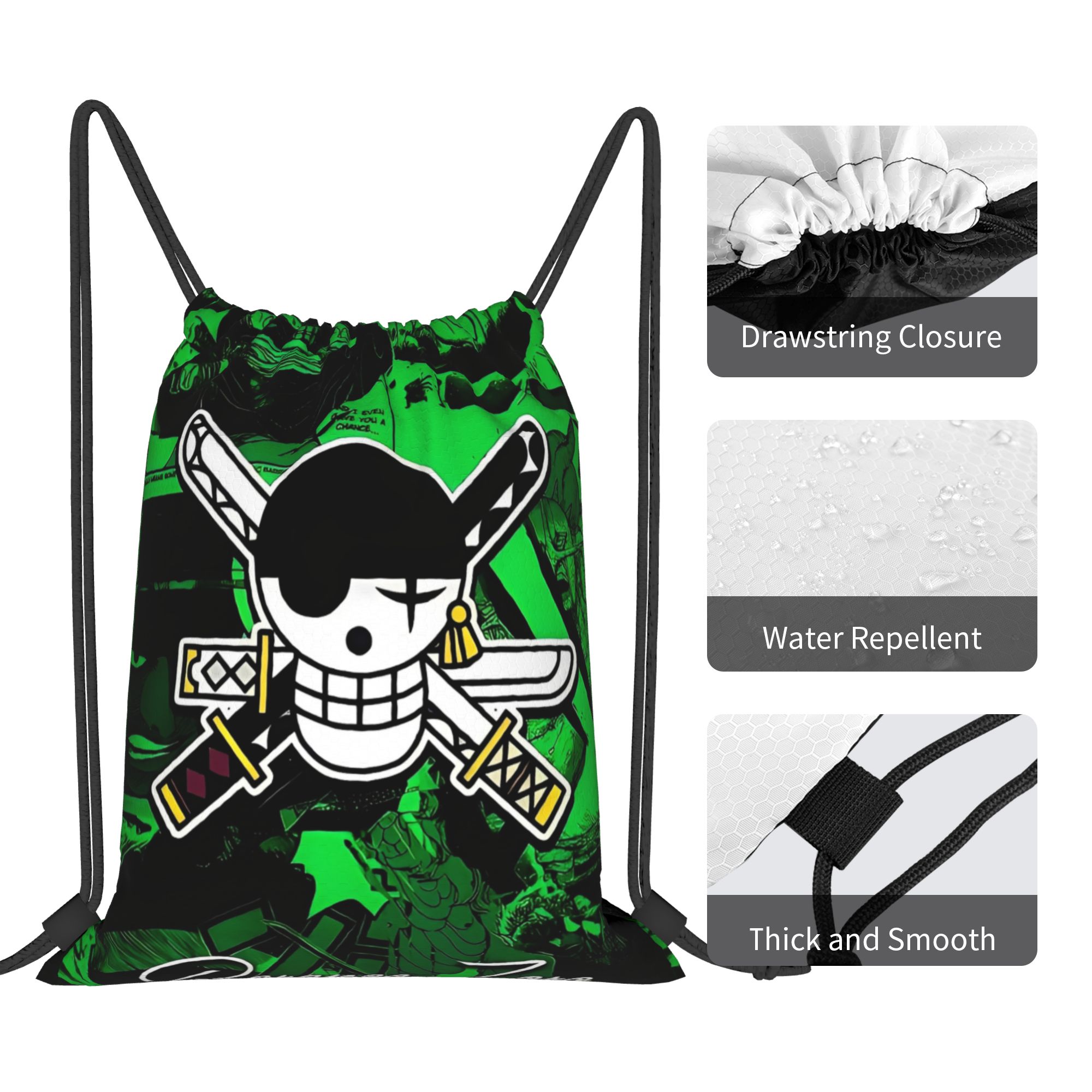 One Piece Zoro Skull Backpack  - Drawstring Gym Bag incelemesi ve fiyatı