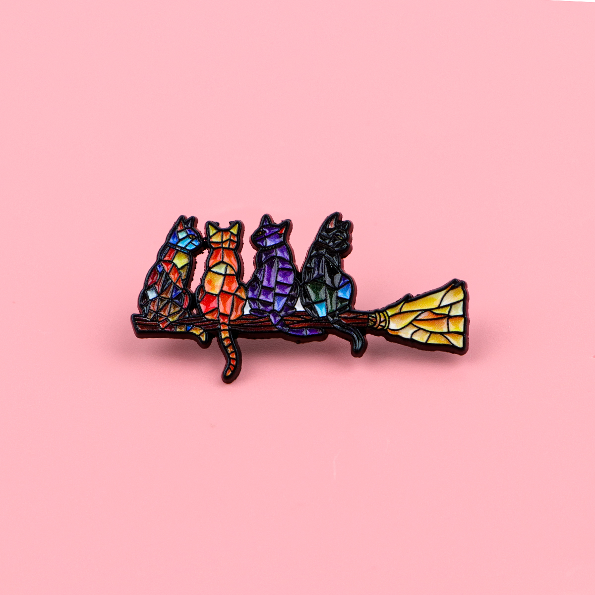 Colorful Cat Enamel Pin Witch  - Fashion Backpack Women incelemesi ve fiyatı