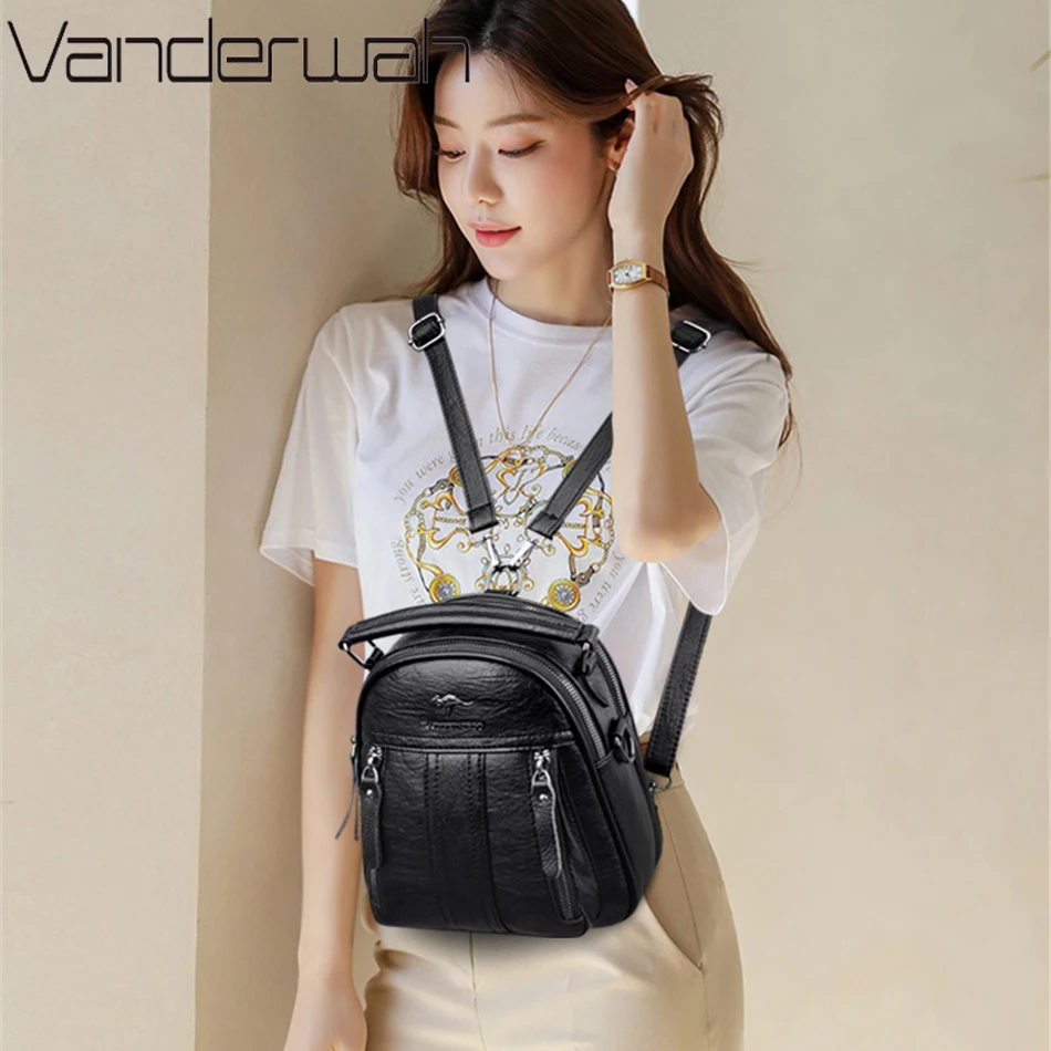 4 In 1 Leather Backpacks Multi - Leather Backpack Vintage incelemesi ve fiyatı