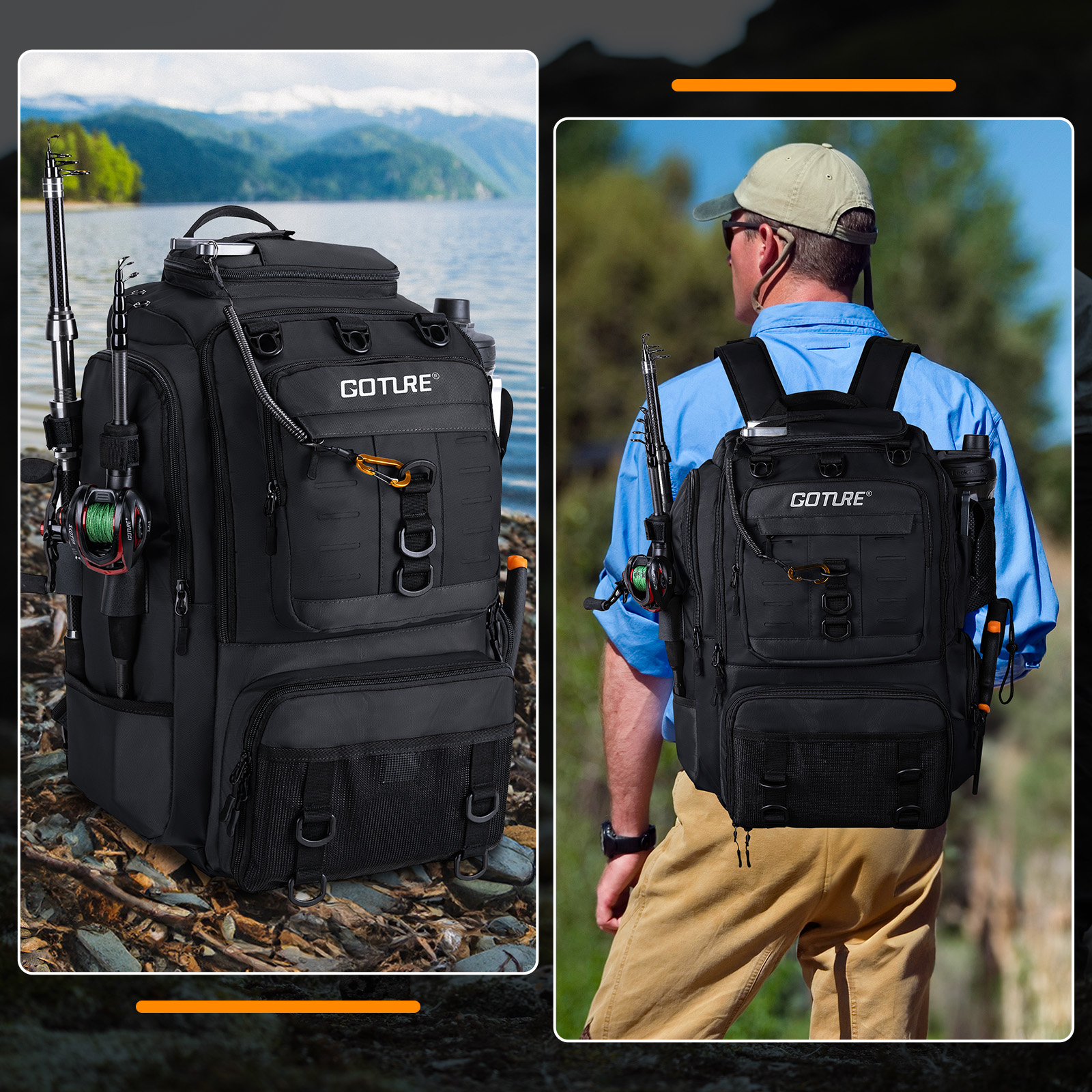 Goture Fishing Bag with Rod Ho - Backpack Insert Organizer incelemesi ve fiyatı