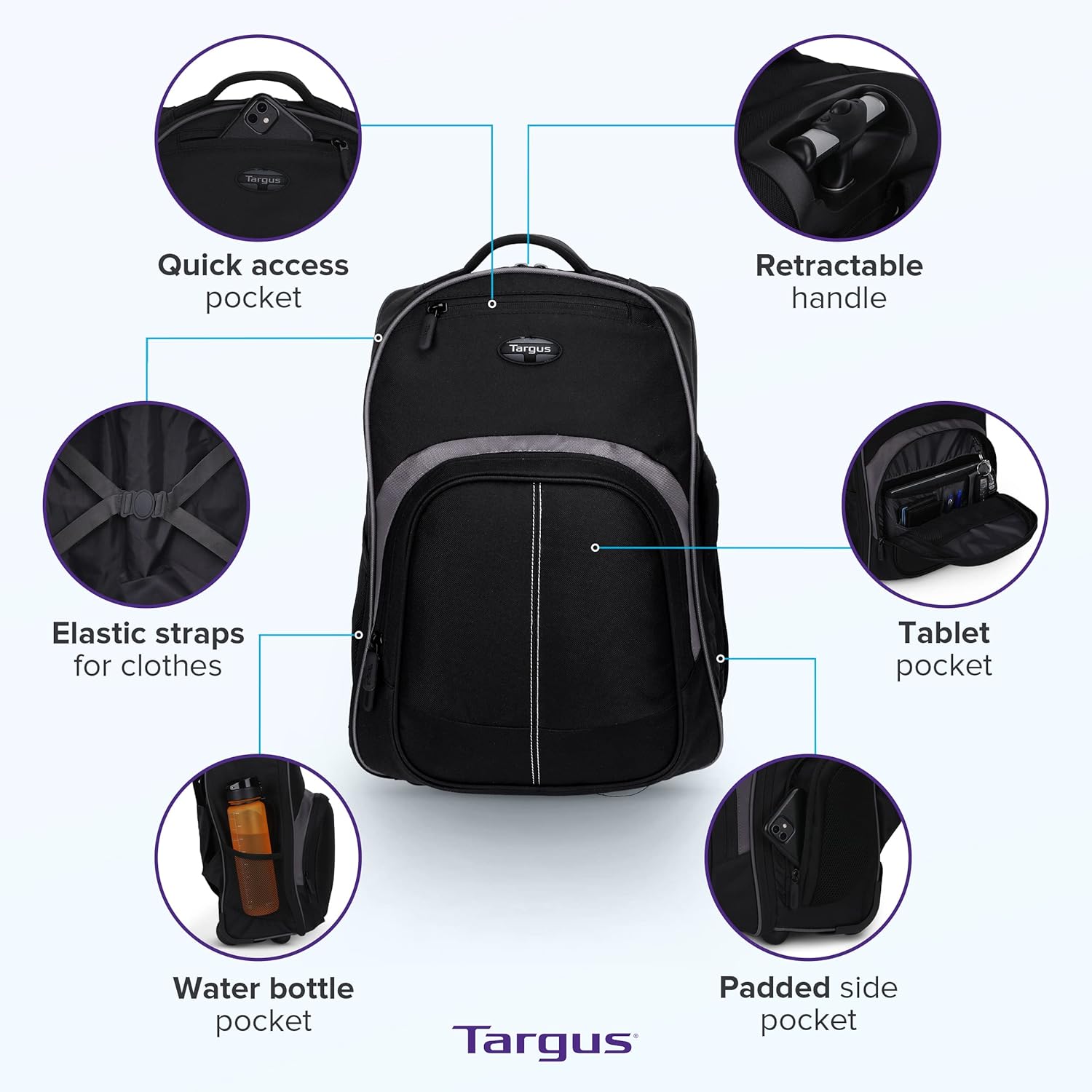 16-Inch Rolling Laptop Backpac - Laptop Sleeve Removable incelemesi ve fiyatı