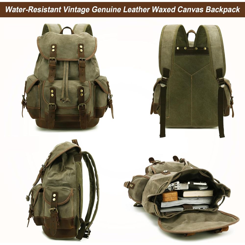 Vintage Canvas Leather Backpac - Leather Backpack Vintage incelemesi ve fiyatı
