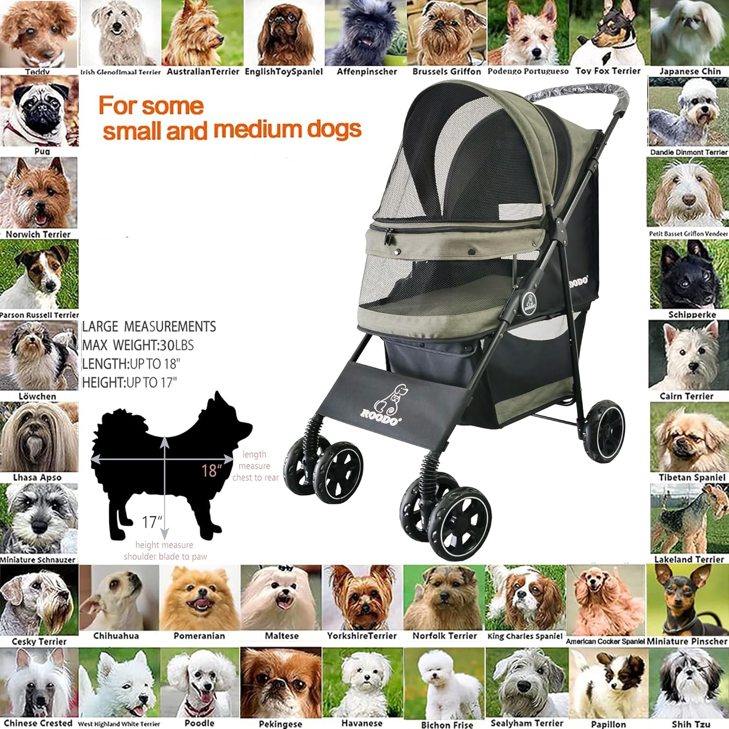 4 Wheel Dog Cat Pet Stroller,  - Foldable Backpack Small incelemesi ve fiyatı