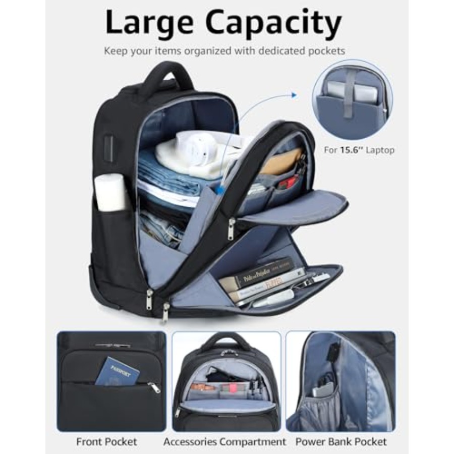 Rolling Backpack 30L Travel La - Laptop Backpack 15.6 incelemesi ve fiyatı