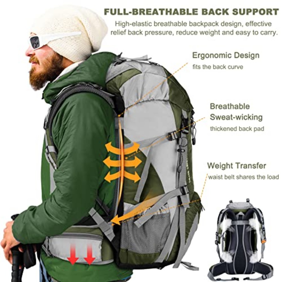 Loowoko 50L Hiking Backpack, W - Rain Cover Backpack incelemesi ve fiyatı