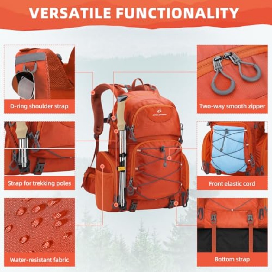 Hiking Backpack, 40L Waterproo - Rain Cover Backpack incelemesi ve fiyatı