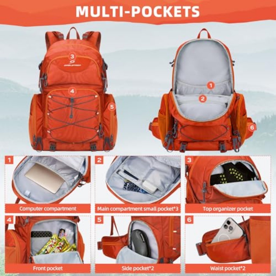 Hiking Backpack, 40L Waterproo - Rain Cover Backpack incelemesi ve fiyatı