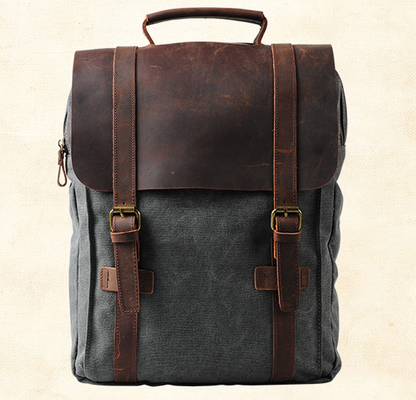 Fashion Male Backpack Leather  - Rucksack Military Style incelemesi ve fiyatı