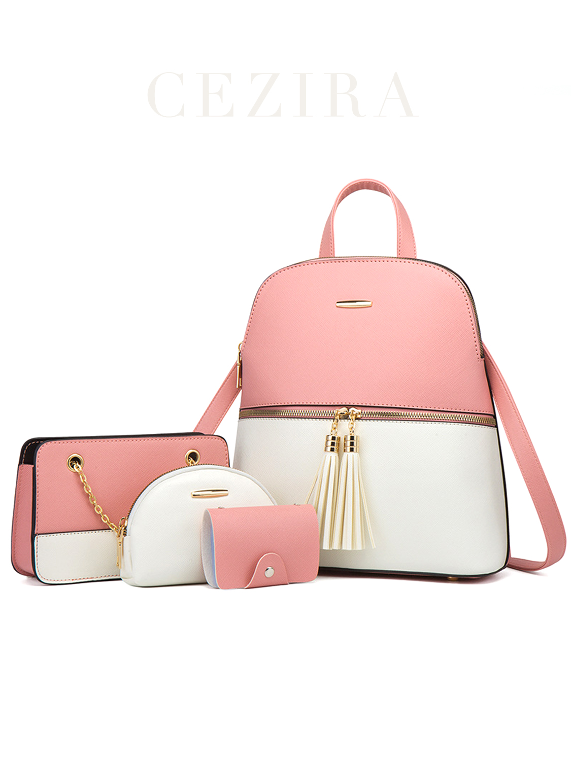4 PCS Bags Set Women's Fashion - Mini Backpack Purse incelemesi ve fiyatı