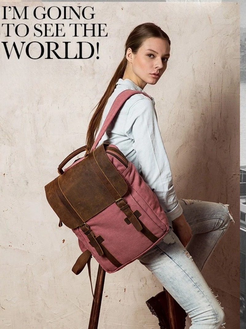 Military Canvas Leather Backpa - Rucksack Military Style incelemesi ve fiyatı