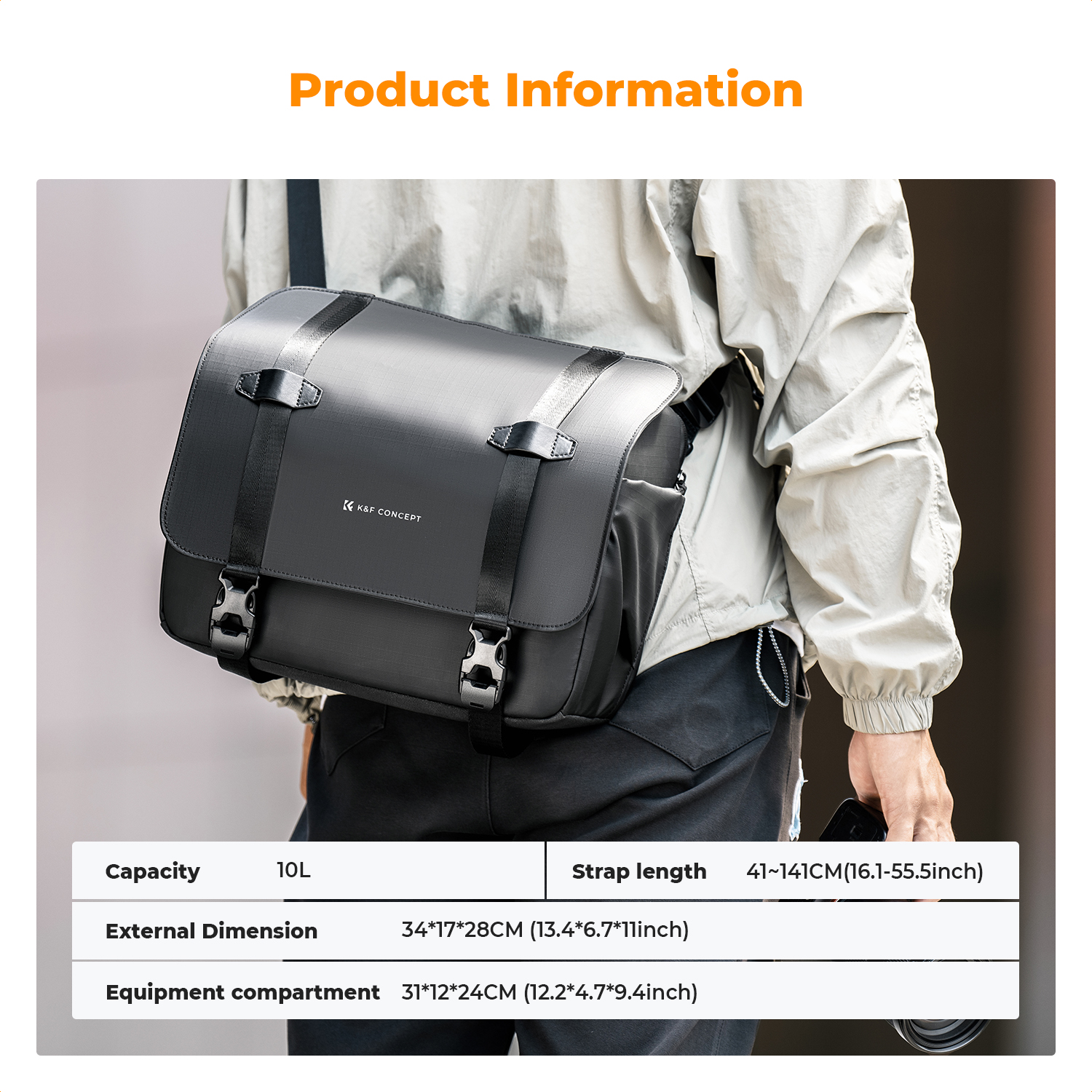 K&F CONCEPT 10L Camera Sling B - Rain Cover Backpack incelemesi ve fiyatı