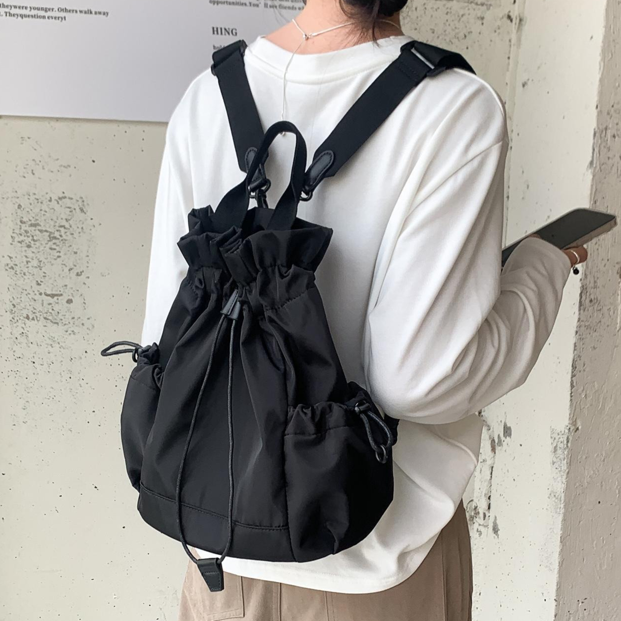 Multi-function Drawstring Buck - Canvas Backpack Casual incelemesi ve fiyatı
