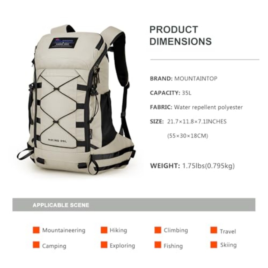 35L Hiking Backpack, Lightweig - Rain Cover Backpack incelemesi ve fiyatı